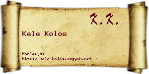 Kele Kolos névjegykártya