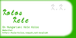 kolos kele business card